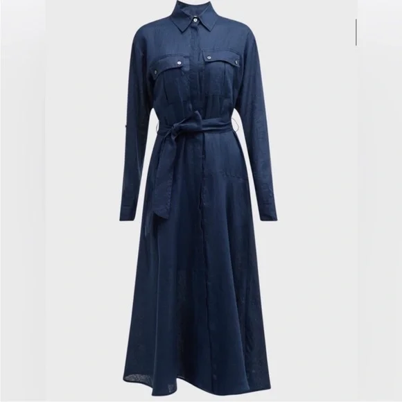 Veronica Beard Blue Midi Dress Small  NEW - Picture 4 of 5